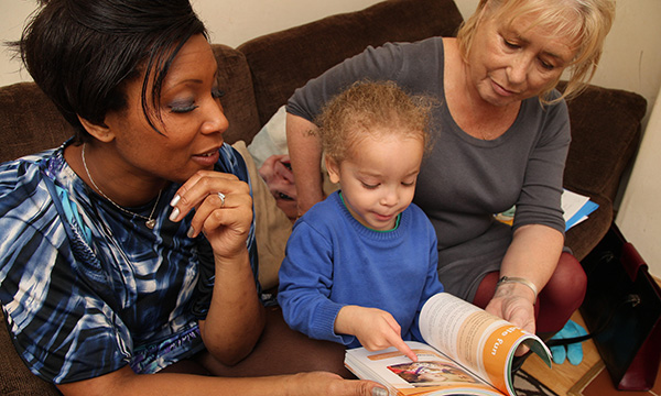 Health visitor with a family