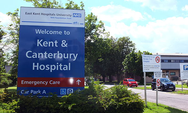 Kent and Canterbury Hospital sign