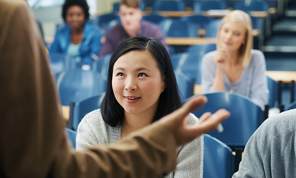 student in lecture
