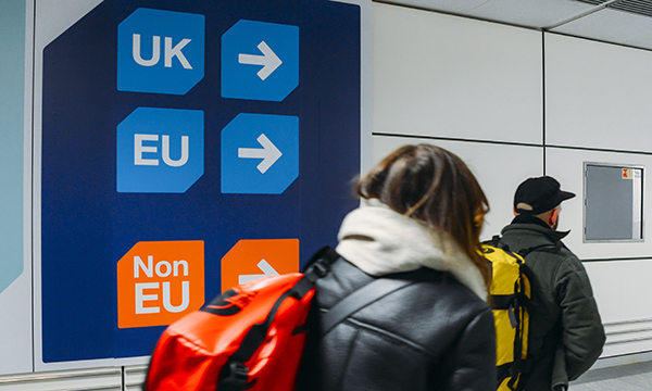 travellers passing through immigration