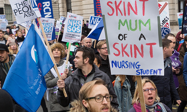 Student nurses at demonstration