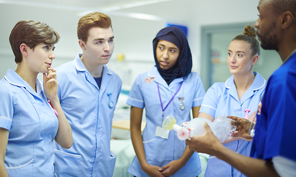 student group on clinical placement