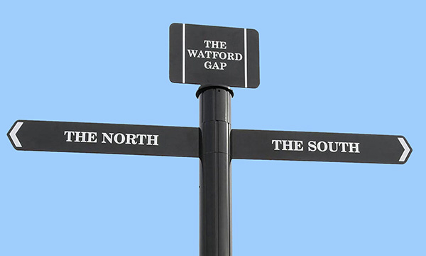 North-south road sign