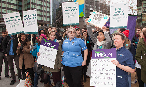 Staff showing support for junior doctors
