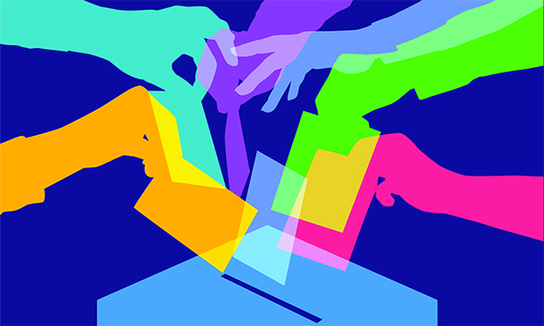 Illustration of people voting