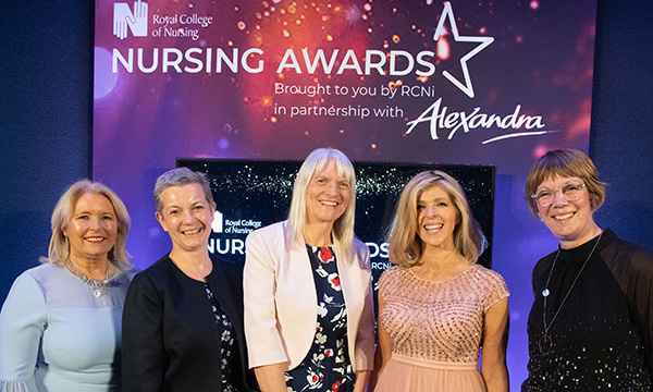 RCN Nurse of the Year Awards 2021 presenters Pat Cullen, Andrea Sutcliffe, Denise Chaffer, Kate Garraway and Joanne Bosanquet
