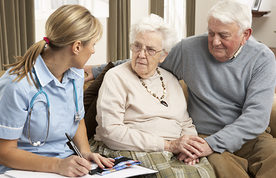 Couple talk to a nurse