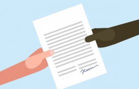 document passes from one hand to the next