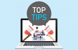 Illustration showing people of a computer screen and the words 'top tips'. Picture: iStock