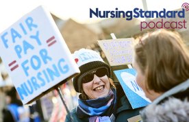 NHS nurses on an NHS pay strike picket line