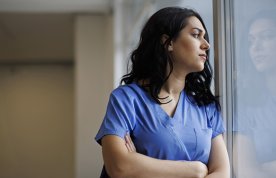 A nurse looking glum. Nearly three in four nursing staff said they feel undervalued in their role.