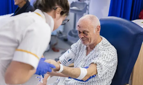 A student nurse cares for an injured older patient. Placements help students build confidence and experience through hands-on care
