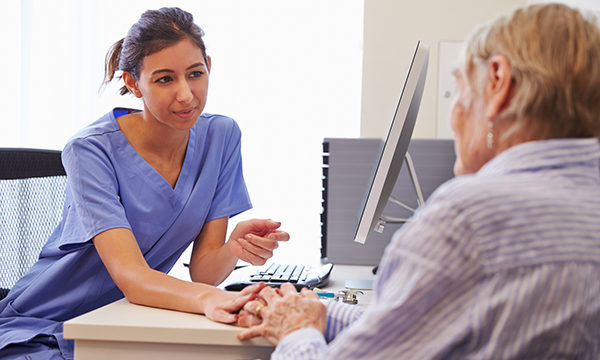 nurse comforts patient