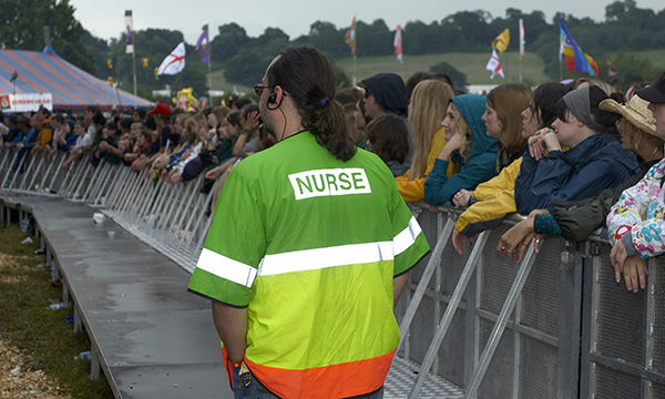 Nurse volunteer at Glastonbury