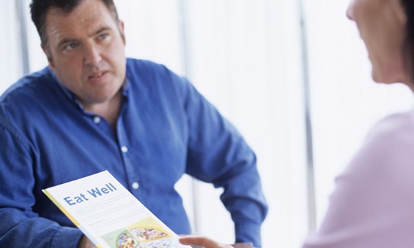 man listens to diabetes advice