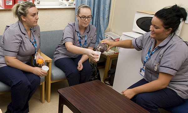 Nurses on break. Picture: Neil O'Connor