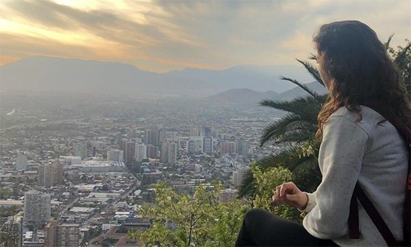 Rachel Dakin looking over Chile