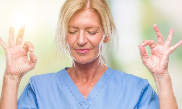 A nurse meditating. Picture: iStock