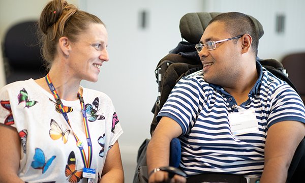 Nursing associate trainee Abbie Rix (left), with patient experience group member Abul Kasem Picture: Barney Newman