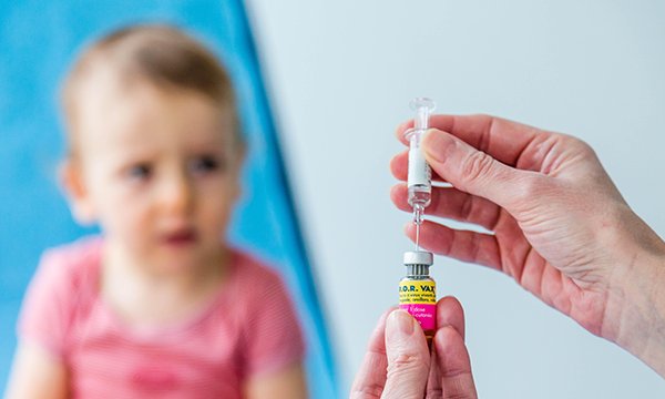 Child receiving a vaccine