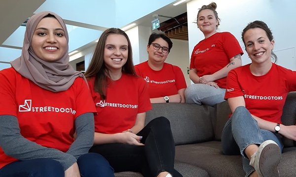 StreetDoctors North East London nurse team Munira Patel, Aoife Scanlan, Rachel Moisan, Izzy Howes and Charlotte Green