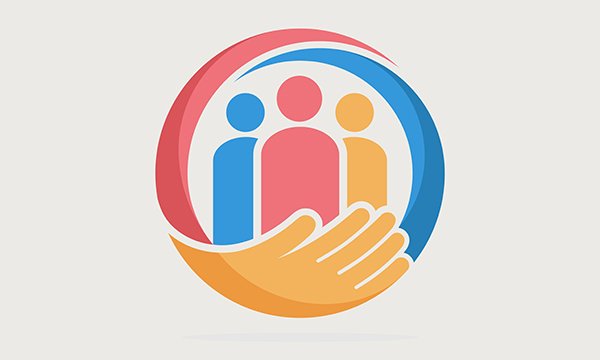 Picture is abstract illustration showing three figures held within a hand. A guide on staff retention lists best practices, with suggestions including flexible working and pension options as well as support during menopause.