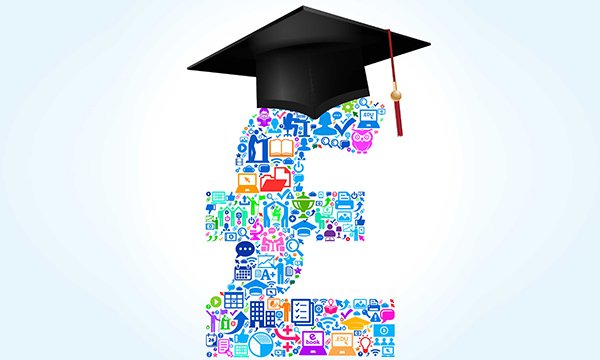 Illustration of pound sign with graduate cap on depicting grants for learning disability nursing students