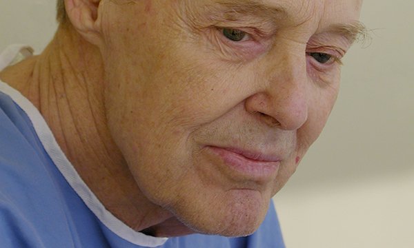 Picture of an older man in a hospital gown. Delirium is an acute state of confusion that commonly affects older people, but many risk factors can be mitigated and nurses need to be knowledgeable about it, says Vicky MacRae.