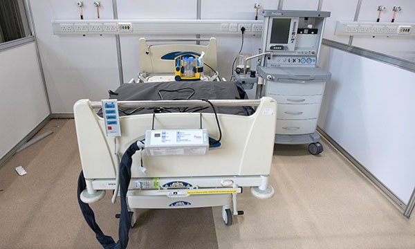 Picture shows an empty bay at London’s Nightingale Hospital. A newspaper report that 50 patients were rejected by the London temporary hospital was called misleading by the Department of Health and Social Care