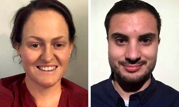 Picture of ward sister Jenny McGee and intensive care nurse Luis Pitarma, who say praise for them by prime minister Boris Johnson boosts recognition for the profession.