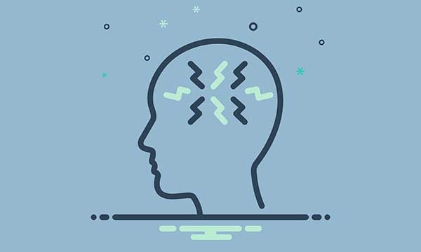 Illustration of the inside of a person's head to symbolise mental health issues
