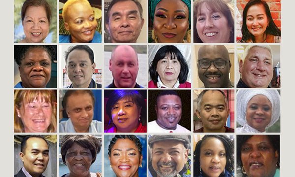 montage of images of nursing staff who died in the UK during the COVID-19 pandemic