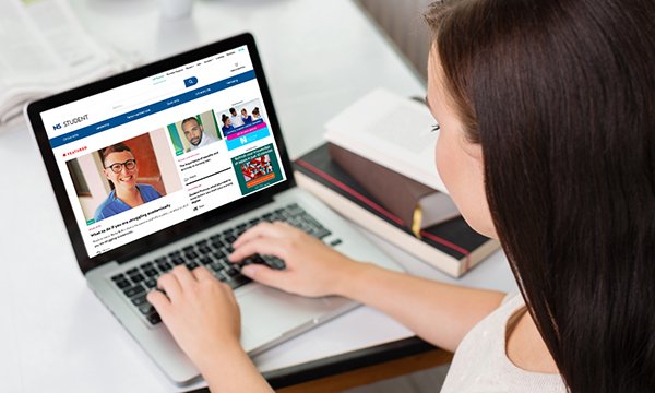 NS Student being viewed on a laptop