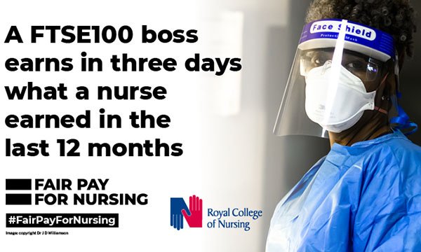 Image from RCN’s #FairPayForNurses social media campaign day