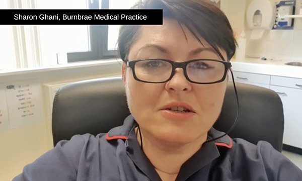 Still from video showing nurse Sharon Ghani, who says she received racist abuse because of her family name