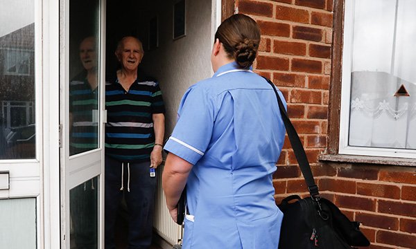 District nurse on a home visit