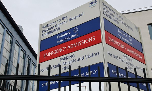 Picture shows the entrance to Western General Hospital in Edinburgh 