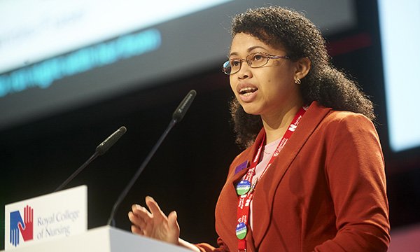 Nurse Ann-Marie Fredericks-Fraser speaking at RCN Congress in Glasgow
