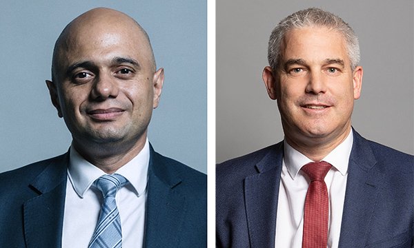 New health and social care secretary Steve Barclay (right) with his predecessor Sajid Javid