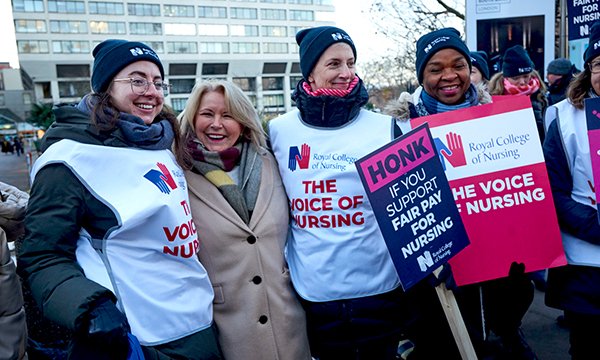 Pat Cullen on picket line