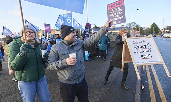 Strikers at Bradford Royal Infirmary in December