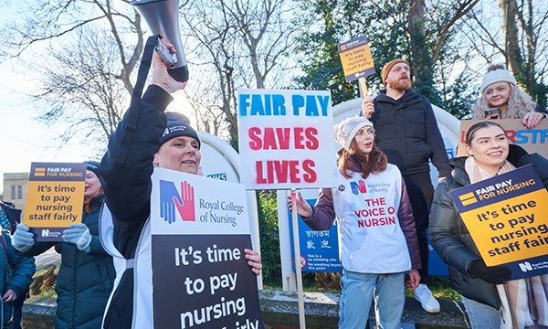 Strikers at the Northern General Hospital in Sheffield