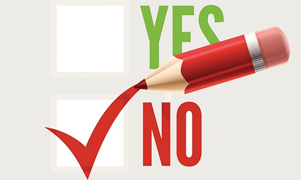 Illustration of a tick against a 'No' box, as cross-union group calls for nurses to reject new pay offer