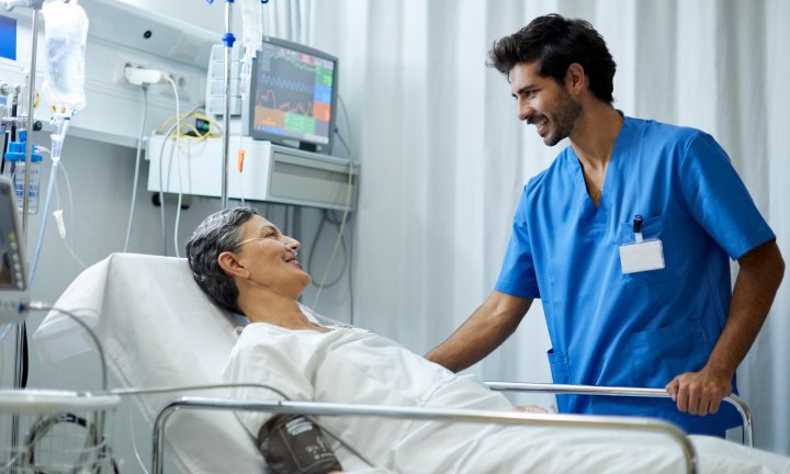 Patient in recovery room