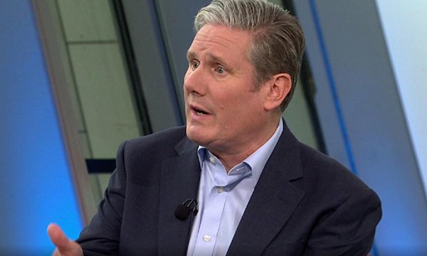 Labour party leader Keir Starmer being interviewed for the BBC