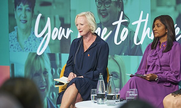 Chief nursing officer Ruth May (centre) in a panel discussion at Nursing Live