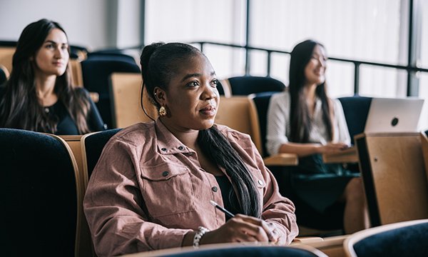 Photo of nursing students in a lecture, illustrating story about declining student numbers