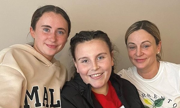 Nursing student Karen Cochrane with daughter and the woman whose life she saved