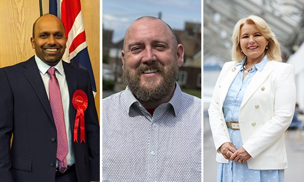 Images shows a montage of the three new nurse MPs, from left to right: Sojan Joseph, Kevin Mckenna, and Pat Cullen