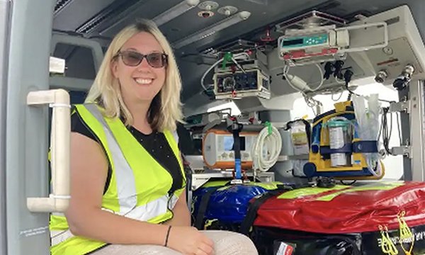 Photo of air ambulance nurse Amy Buxton, who features in recruitment campaign